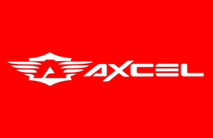 Axcel Logo large size on a red background